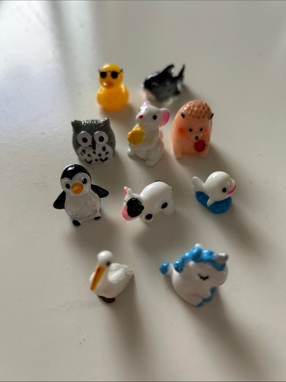 10 Miniature Glass Figurine Animal Set - Assorted Colors